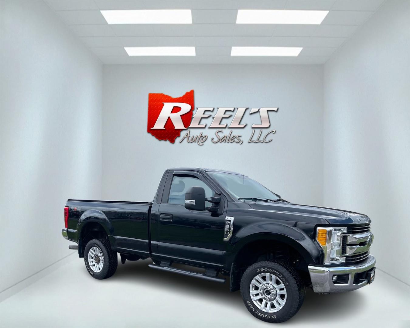 2017 Black /Gray Ford F-250 SD XLT Reg Cab 4WD (1FTBF2B69HE) with an 6.2L V8 OHV 16V FFV engine, 6-Speed Automatic transmission, located at 11115 Chardon Rd. , Chardon, OH, 44024, (440) 214-9705, 41.580246, -81.241943 - This 2017 Ford F-250 XLT Reg Cab is a capable heavy-duty truck equipped with a powerful 6.2L V8 engine, paired with a 6-speed automatic transmission and 3.73 gearing. It features daytime running lights, dusk-sensing headlights, a backup camera, backup sensors, and a snow plow package. This truck boa - Photo#3